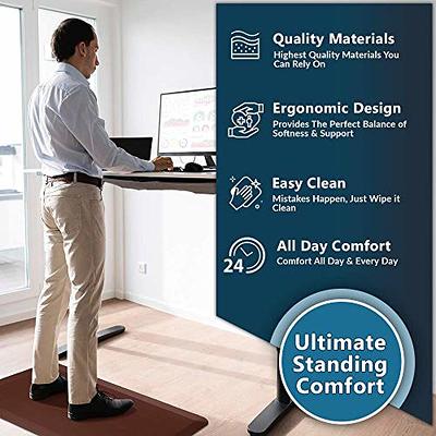 DEXI Anti Fatigue Mat Kitchen Ergonomic Cushioned Comfort Floor Runner Rug  for Standing Desk Office,3/4 Inch Thick Cushion 20x32 Dark Brown