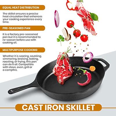 Pre Seasoned Cast Iron Skillet Set 3 Pieces 6, 8 & 10 by Utopia Kitchen  