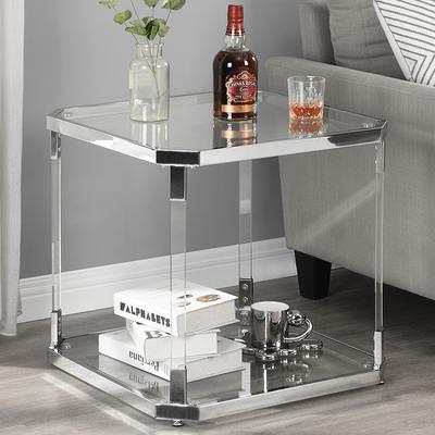 Clear Acrylic Nightstand with 1 Clear Storage Drawer