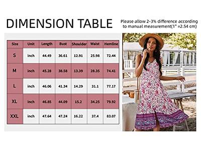 Buy TEMOFON Women Dress Summer Sleeveless Floral Bohemian V Neck Button  Down Flowy Dresses Red S at