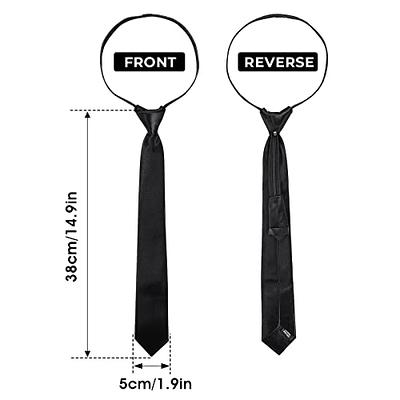 Mantieqingway 3.15'' Zipper Ties for Men Pre-tied Adjustable Black