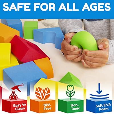 Foam Blocks for Toddlers, 138 Pieces EVA Soft Stacking Building Blocks Set  for Kids, Early Learning Construction Toys & Gifts for Kids, Boys & Girls