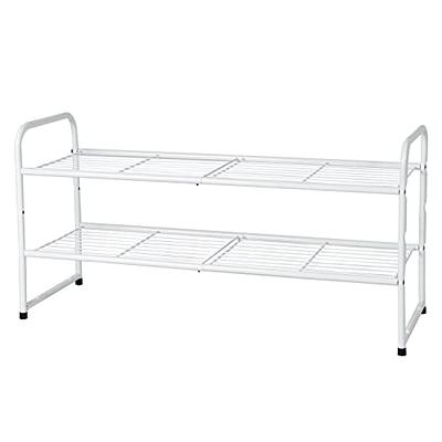 SUFAUY 5-Tier Shoe Rack, Stackable Shoe Shelf Storage Organizer for  Entryway Closet, Extra Large Capacity, Wire Grid, White