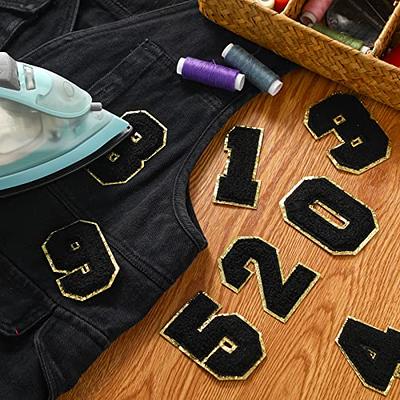 104 Pieces Iron On Letters for T-Shirts, 4 Sets of 26 Embroidered Alphabet  A-Z Patches for Denim Jackets, Hats, Fabric (1 In)