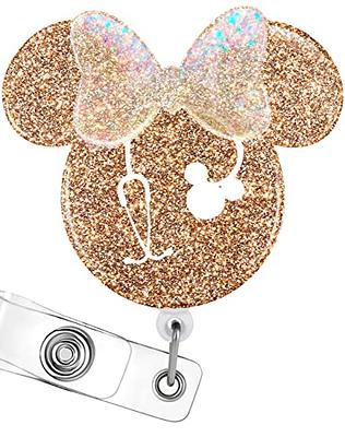 Disney Mickey Mouse Badge Reel Retractable ID Card Badge Holder with  Alligator Clip