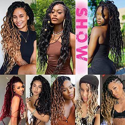 Butterfly Locs Crochet Hair- 12Inch Butterfly Faux Locs Crochet Hair 7  Packs Pre-looped Distressed Locs Soft Locs Crochet Hair For Black Women  Crochet Braids Hair (12 Inch(Pack of 7) 1B) 12 Inch(Pack