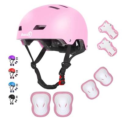 Banzk Kids Bike Helmet with Knee Pads Elbow Pads Wrist Guards for