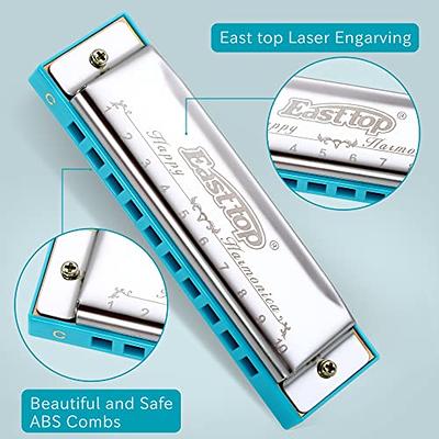  Harmonica, Blowing Musical Instrument C Key Mouth Organ, Wind  Instrument Professional 10‑Hole for Beginers Children Adults Students :  Musical Instruments