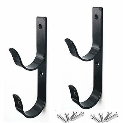 2 PCS Set Wide Pool Pole Hangers Heavy Duty Black Aluminium Holder