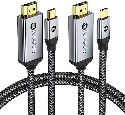 USB C to HDMI Cable 4 FT, 4K Type-C to HDMI Braided Cord, [Thunderbolt 3/4  Compatible], for iPhone 15 Series, MacBook Pro/Air, iPad Pro, Galaxy S23