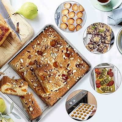 P&P CHEF Large Baking Sheet, Stainless Steel Cookie Sheet Baking Pan Tray,  Rectangle 16''x12''x1'', Healthy & Non Toxic, Mirror Finish & Dishwasher