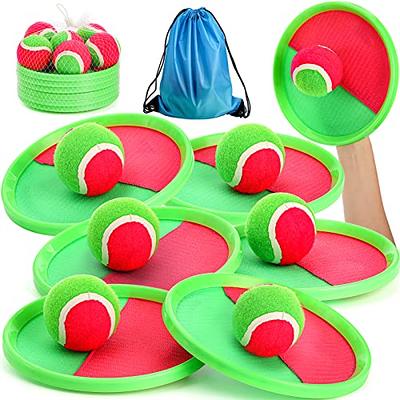 DEAYOU 6 Pack Toss Catch Game Set, 6 Disc Paddles 6 Balls 1