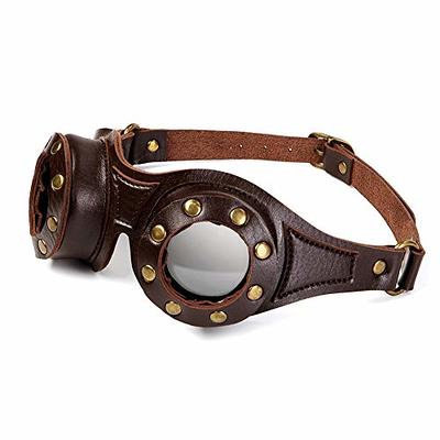 SUMGOGO Steampunk Goggles Rough Glasses Gothic Retro Wasteland Motorcycle  Eyewear Halloween Cosplay Costume Handmade Props Accessory (Best Brown) -  Yahoo Shopping