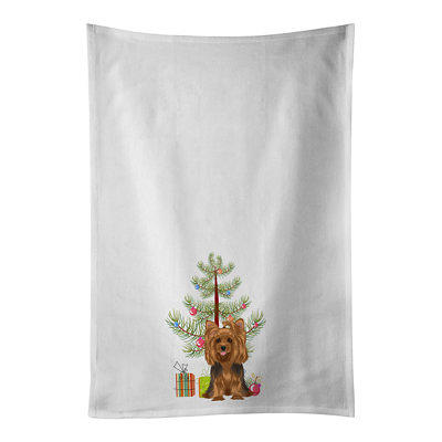 Yorkie Black And Gold #1 Christmas White Kitchen Towel Set Of 2 - Yahoo  Shopping