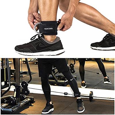 2Pcs Fitness Equipment Gym Ankle Strap Padded Double D-Ring