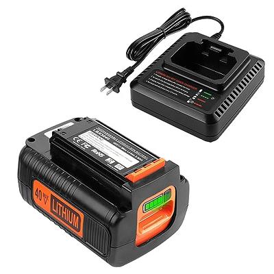 2.5Ah 40 Volt Max Replacement Black and Decker 40V Lithium Battery LBX2040  LBXR36 LBXR2036 LST540 LBX1540 LST136W + LCS40 Battery Charger for Black  Decker 40V MAX Battery Fast Charger 