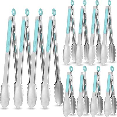 12 Pack Stainless Steel Kitchen Tongs 7/9/12 Inches Food Serving