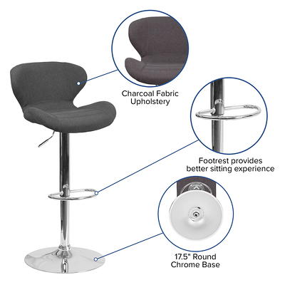 Flash Furniture Black Fabric Contemporary Adjustable Height Swivel