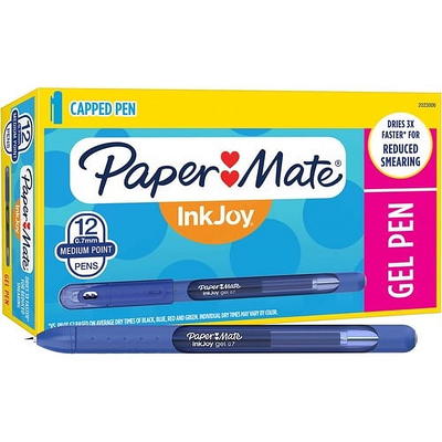 Paper Mate InkJoy Gel Pens, Medium Point (0.7mm), Dark Blue, Capped, 12  Count - Yahoo Shopping