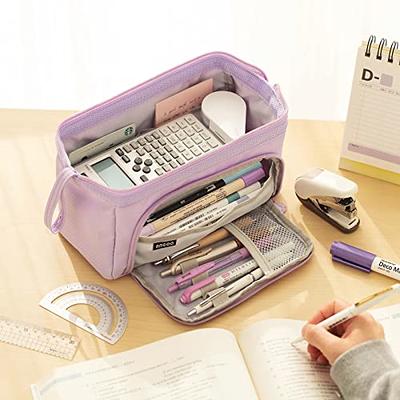 Large Capacity Pencil Case With 4 Compartments Multi-slot Pencil Pouch  Pencil Case Aesthetics School Supplies Organizer For Girls (purple)