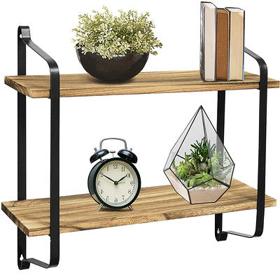 Brown Rustic Floating Wooden Shelf