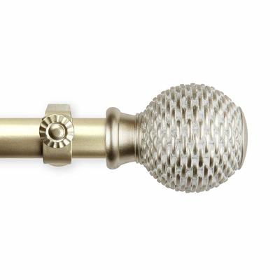 13/16 Dia Adjustable 48 to 84 Triple Curtain Rod in Satin Nickel with  London Finials