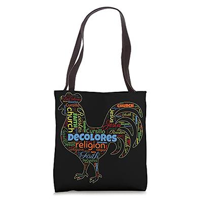 DeColores Cursillo Rooster Word Cloud Tote Bag - Yahoo Shopping