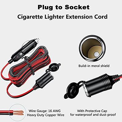 KEWIG 26FT Cigarette Lighter Extension Cord, 12V 24V Cigarette Lighter Plug  to Socket, 16AWG Heavy Duty Extension Cable with 15A Fuse and LED Indicator  - Yahoo Shopping
