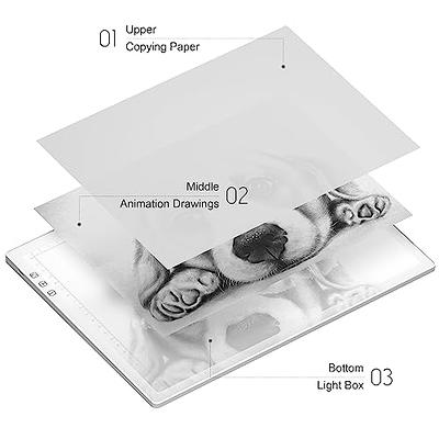 [A3 / A4 Size] Dimmable Light Pad Drawing Board, Eye Protection Light Box,  Black