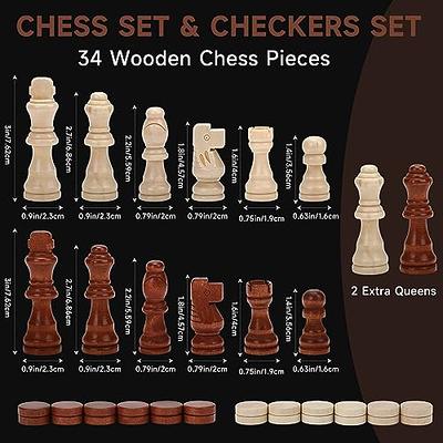  AMEROUS 15 Inches Magnetic Wooden Chess Set - 2 Extra Queens -  Folding Board - Pieces Storage Slots, Handmade Portable Travel Chess Game -  Beginner Chess Set for Kids, 6 up Age : Toys & Games