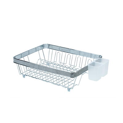 14.04 in.L x 9.95 in. W x 10.34 in. H Pink Standing Metal Kitchen Dish Rack  with Pallet W1401dx66858 - The Home Depot