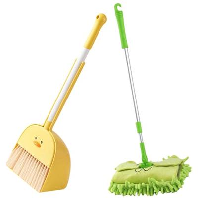 3pcs Children Broom Mop and Dustpan Combination Mini Broom Set Sweeping Toys  Clean Small Broom Cleaning Mop 