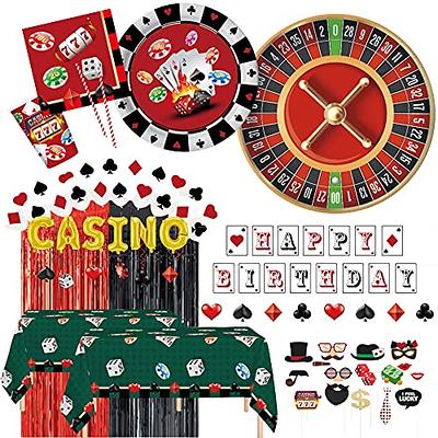 New 2 Pieces Casino Theme Party Decorations Poker Tablecloth Las