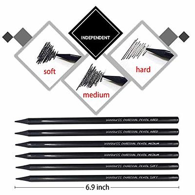 3Pcs White Charcoal Pencils and 6 Pcs Sketch Pencils Compressed Charcoal  Sticks Soft Medium Hard for Kids Beginners Adults Aspiring Artist - Yahoo  Shopping