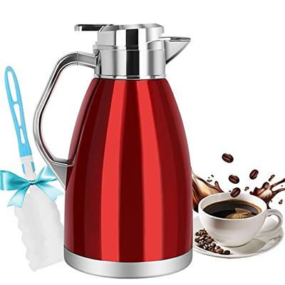 68 Oz Thermal Coffee Carafe, Double Walled Vacuum Insulated Thermos for  Keeping Hot, Heat & Cold Retention, 2 Liter Stainless Steel Thermal Pot  Flask