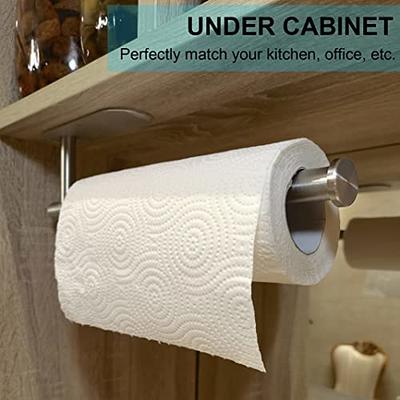 Paper Towel Holder Wall Mount Under Cabinet for Kitchen Self Adhesive  Silver.