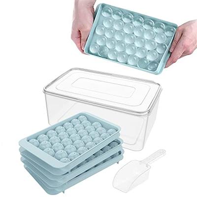 Mini Ice Cube Trays with Lid - Small Ice Cube Trays for Freezer,Ice Trays  for Freezer Silicone,Small Square Ice Cube Mold,Tiny Little Ice Cube Trays  for Iced Coffee,Baby Food,BPA Free,Easy to Remove 