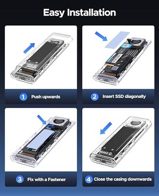 ORICO 40Gbps M.2 NVMe SSD Enclosure & Built-in Cooling Fan, Tool-Free  External SSD Enclosure M.2 SSD Case, Support 2230 2242 2260 2280(only M  Key)