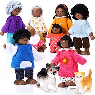 Black Doll House Dolls and Play Figures - an 8pc Dollhouse Family Set –  Best Dolls For Kids