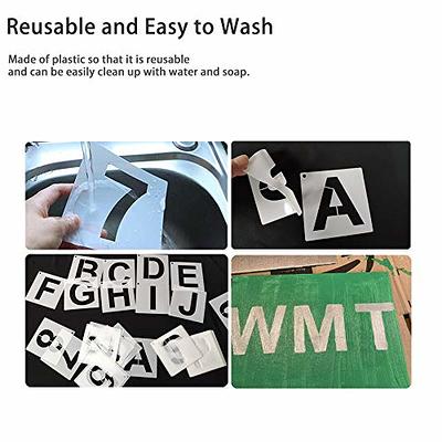 Eage Alphabet Letter Stencils 4 inch, 68 Pcs Reusable Plastic Letter Number  Symbol Stencil, Interlocking Template Kit for Painting on Wood, Wall