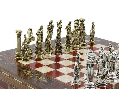 Brass Metal Luxury Chess set, Pieces & Board game antique collectibles  vintage