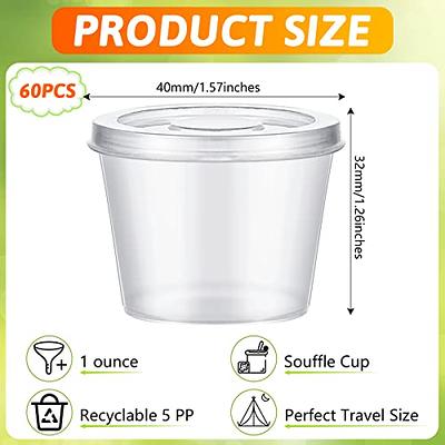 2oz Disposable Leak Proof Plastic Condiment Containers with Hinged