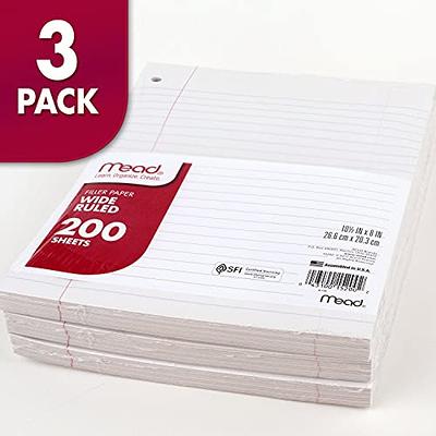 Mead 3-Hole Punch Filler Paper, College Ruled, White, 8.5 x 11