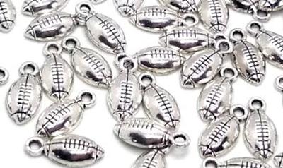 10/20/30PCS Sports Football Charms Pendant for Jewelry Metal