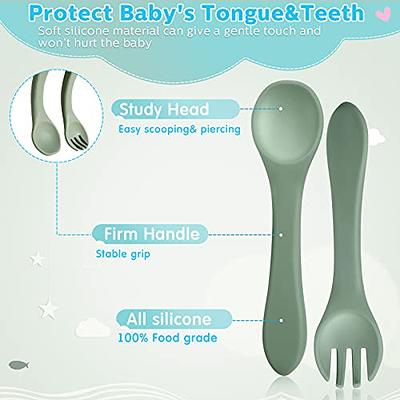 6-Piece Silicone Baby Feeding Spoons, First Stage Baby Infant