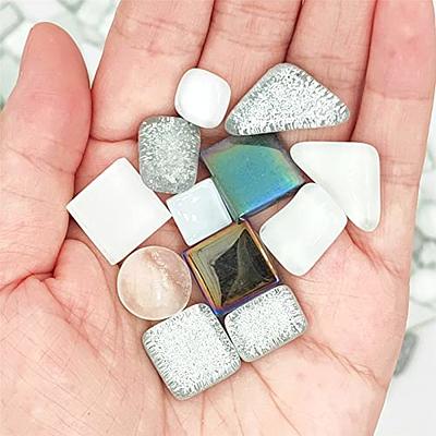 200g Glass Translucent Mosaic Tiles Stained Glass Kit Crafts Bulk Triangle  Shapes Supplies for DIY Picture Frames Flowerpots