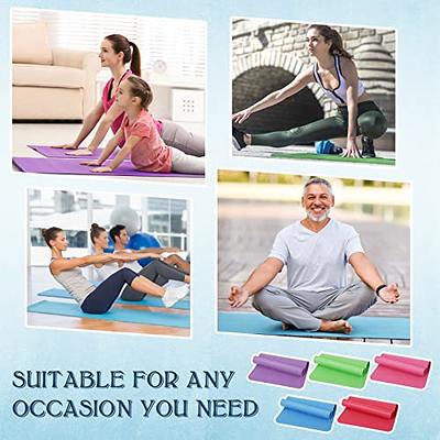 24 Pieces Yoga Mats Set Yoga Mats Bulk and Knee Pad with Carrying Straps  72'' x 24'' x 5 mm Thick Exercise Mat Colorful Non Slip Fitness Mats for  Men
