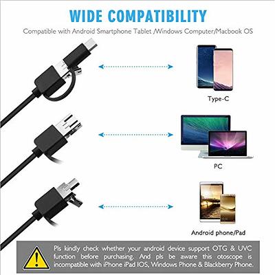 iayokocc Endoscope, 5.5mm 3-in-1 Type-C Borescope, USB Inspection Camera  for Industrial HD Cameras Endoscope, Waterproof Endoscope Inspection Camera  with 6 Led for Phone Tablet Device(1.5 m) - Yahoo Shopping