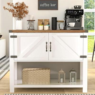  X-cosrack Coffee Bar Cabinet，3 Tiers Kitchen Coffee Cart with  Drawer for The Home, Movable Farmhouse Coffee Station Table on Wheels for  Living Room, Entryway, Dining Room, Kitchen : Home & Kitchen