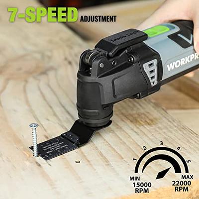 Hyper Tough 2.1 Amp Corded Oscillating Multi-function Tool, Variable Speed, with Hex Key, Sanding Pad, 1-1/4 inch Blade, Scraper Blade & 3